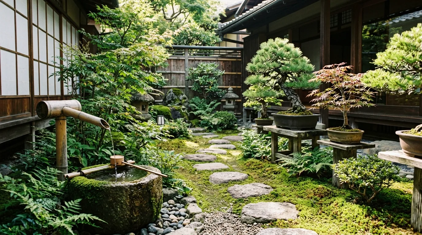 Lantern Accent in a Small Garden